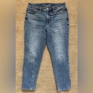 Old Navy Women’s OG Straight Blue Denim Jeans High Rise Ankle Opening Size 10